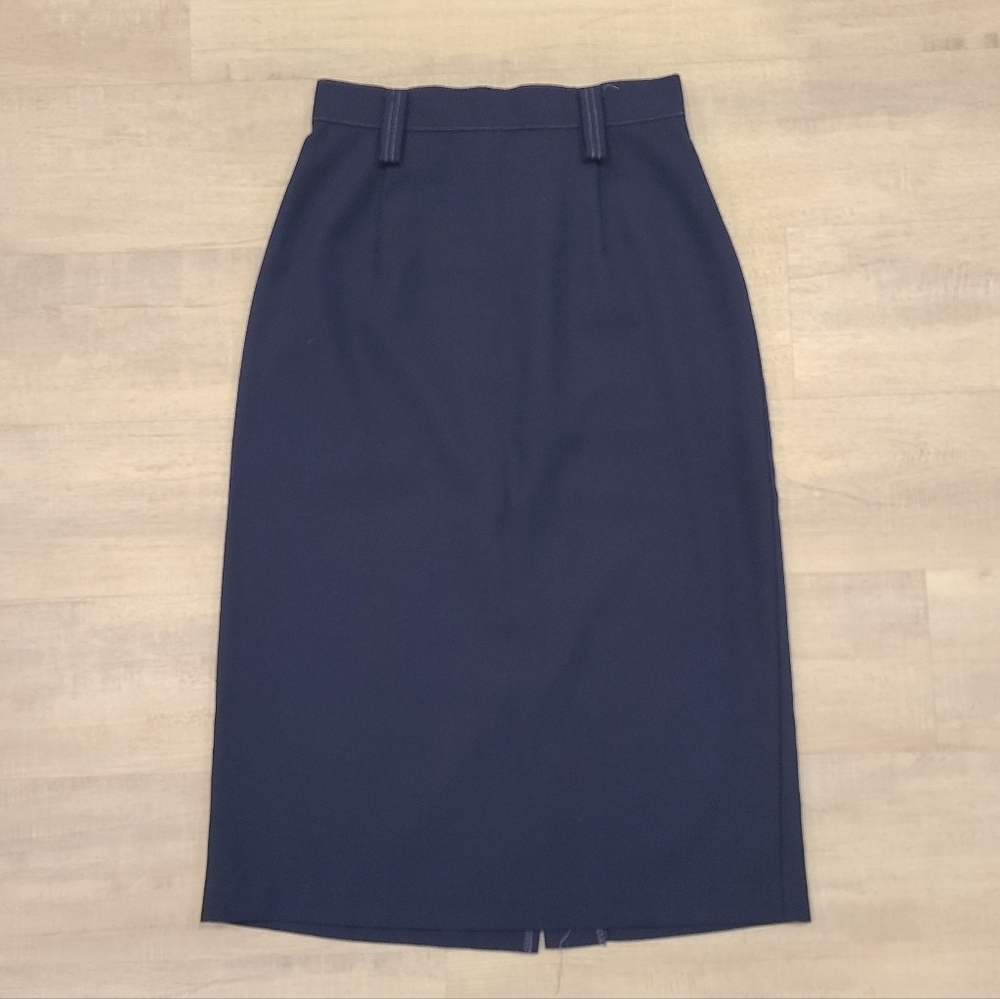 Vintage Lloyd Sportwear Navy Blue Long Pencil Skirt - Picture 1 of 8